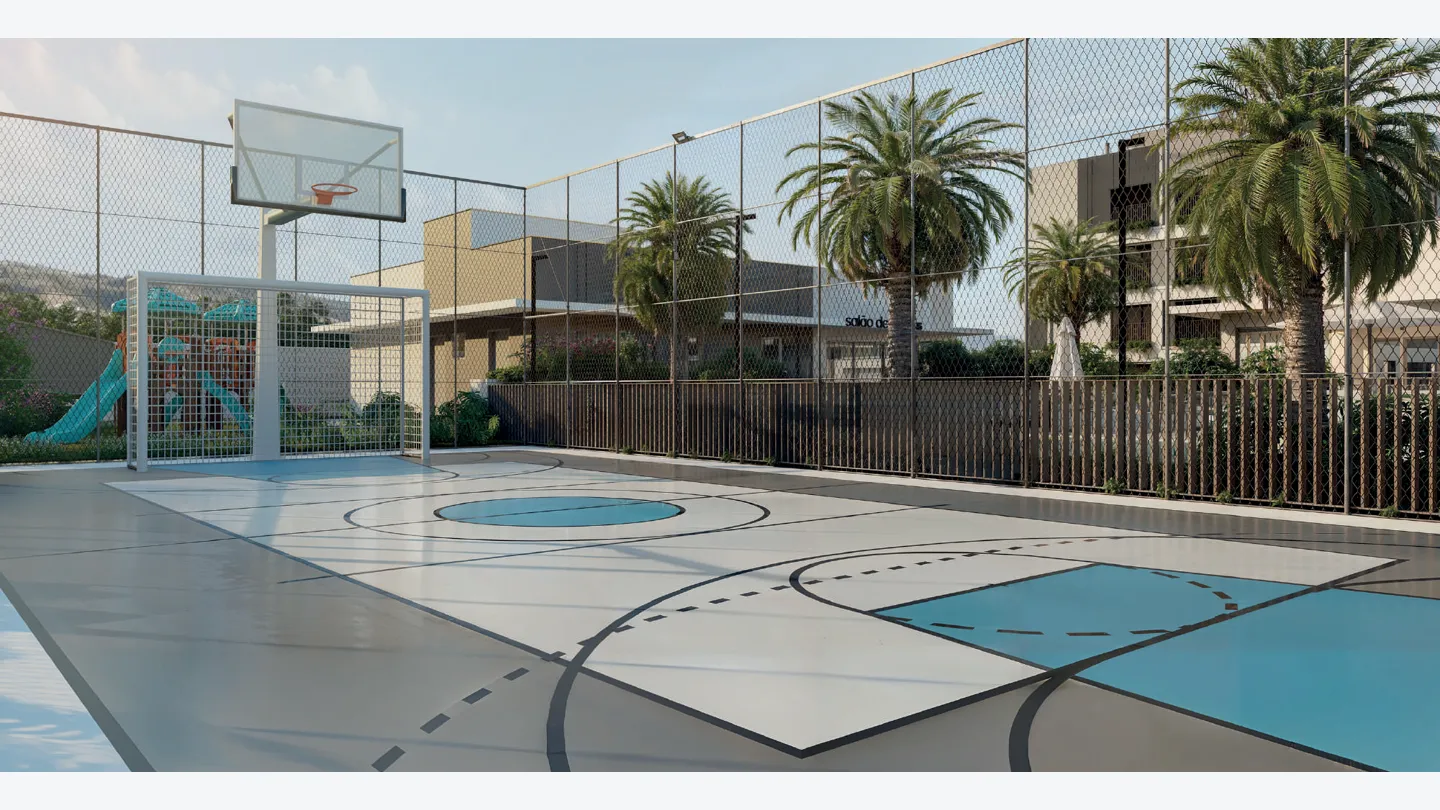 Imagem de quadra poliesportiva do Residencial Gonçalves.